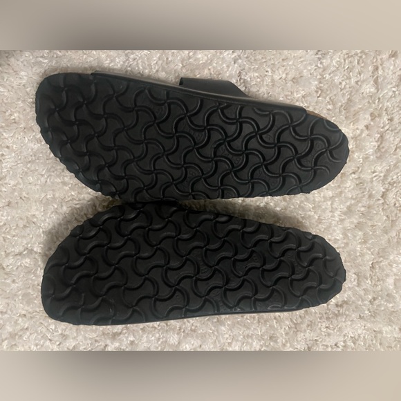 Birkenstock Arizona Slide Sandal - Black Leather/ Size 38 or US 7.5 - Picture 6 of 6